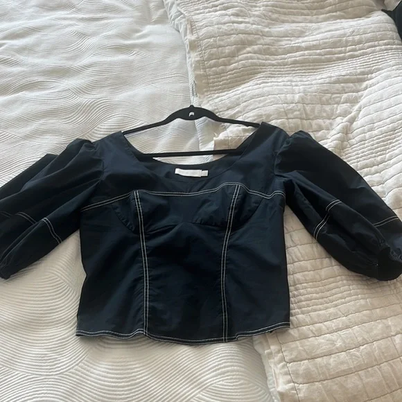 Jonathan Simkhai Joy Puff Sleeve Top - Picture 3 of 9